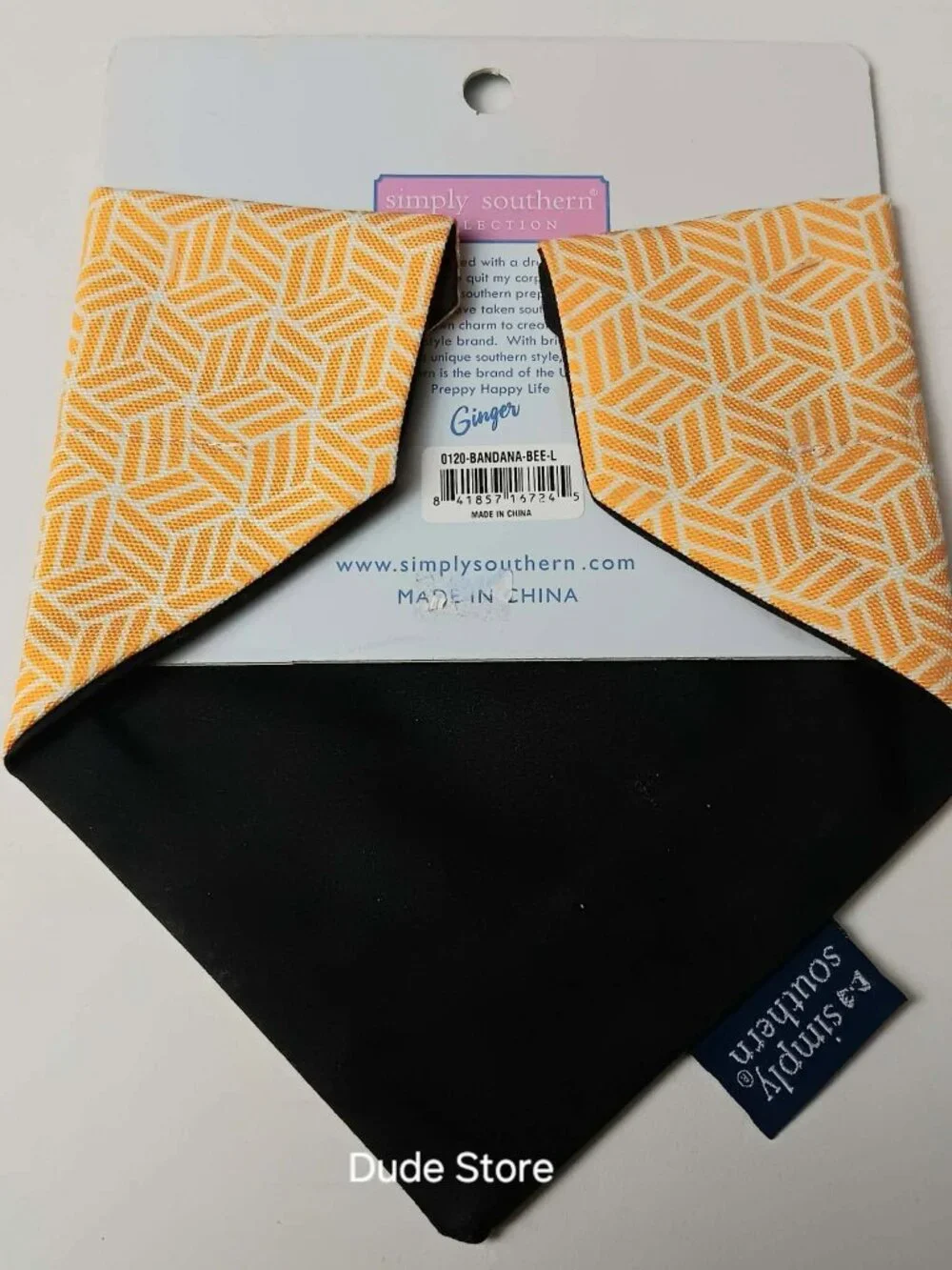 Simply Puppies - Dog Bandana - Large Dogs - Use with Existing Collar - Bee Happy
